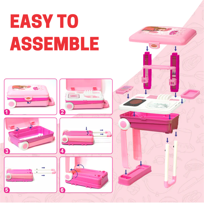 Chanak Kitchen Set Trolley -Kitchen Suitcase Set On Wheels