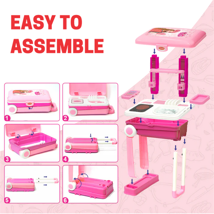 Chanak Kitchen Set Trolley -Kitchen Suitcase Set On Wheels