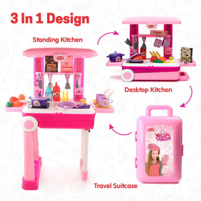 Chanak Kitchen Set Trolley -Kitchen Suitcase Set On Wheels