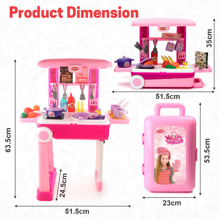 Chanak Kitchen Set Trolley -Kitchen Suitcase Set On Wheels