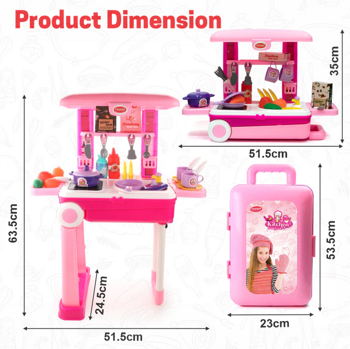 Chanak Kitchen Set Trolley -Kitchen Suitcase Set On Wheels