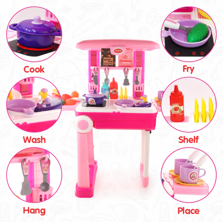 Chanak Kitchen Set Trolley -Kitchen Suitcase Set On Wheels