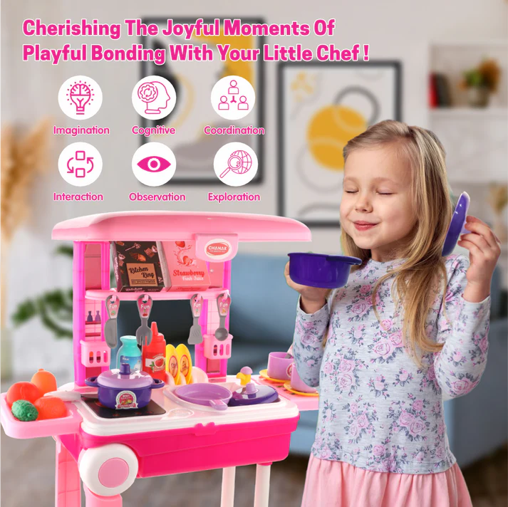 Chanak Kitchen Set Trolley -Kitchen Suitcase Set On Wheels
