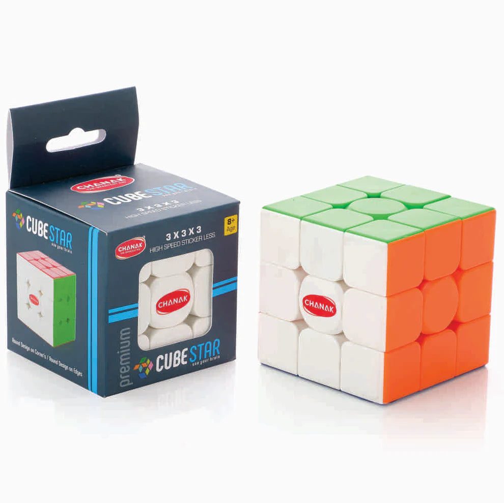 Chanak Cubestar 3x3 Highspeed Stickerless Cube Rubic Puzzle for Kids