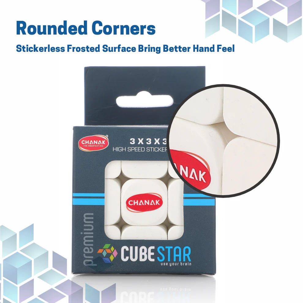 Chanak Cubestar 3x3 Highspeed Stickerless Cube Rubic Puzzle for Kids