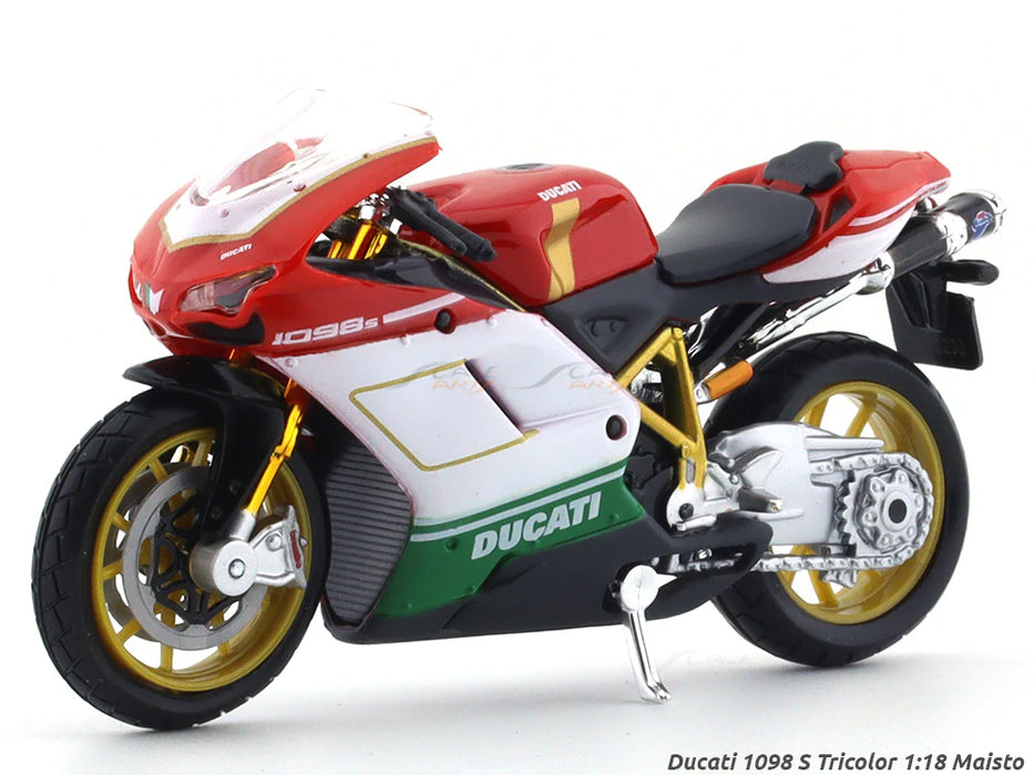 Ducati 1098 S Tricolor 1:18 Maisto licensed Scale Model bike collectible