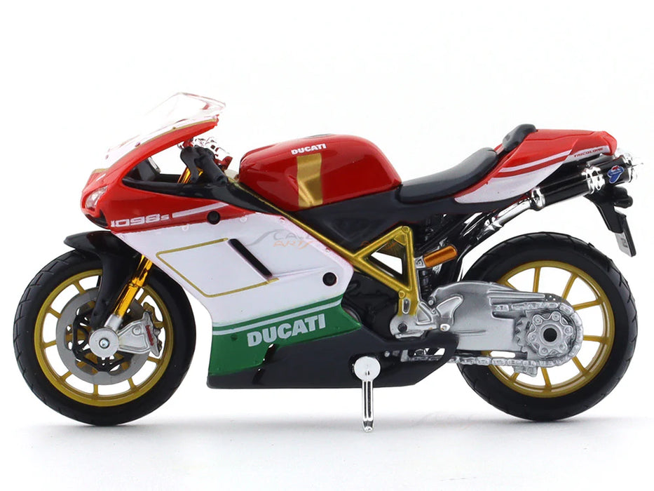 Ducati 1098 S Tricolor 1:18 Maisto licensed Scale Model bike collectible