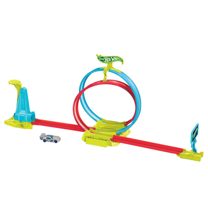 Hot Wheels Neon Speeders Laser Stunt Slamway Track Set