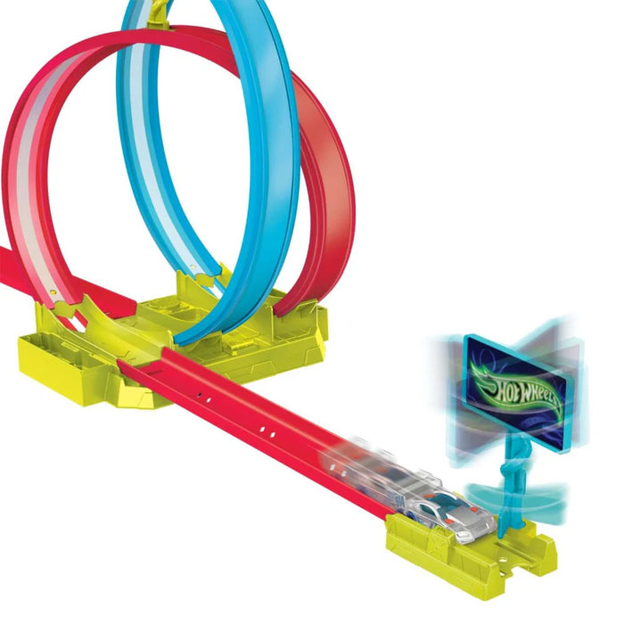 Hot Wheels Neon Speeders Laser Stunt Slamway Track Set