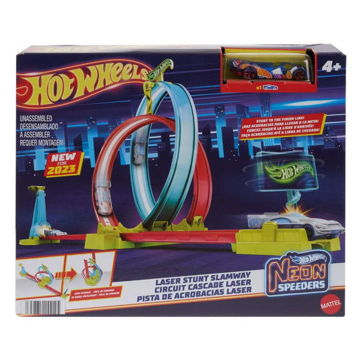 Hot Wheels Neon Speeders Laser Stunt Slamway Track Set