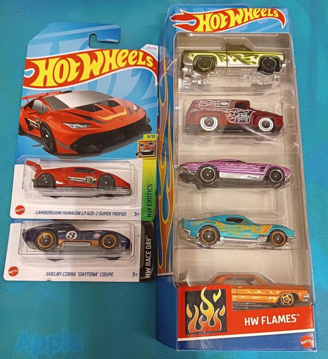 Hot Wheels Mainline Cars + HW 5 car Set (Combo B)