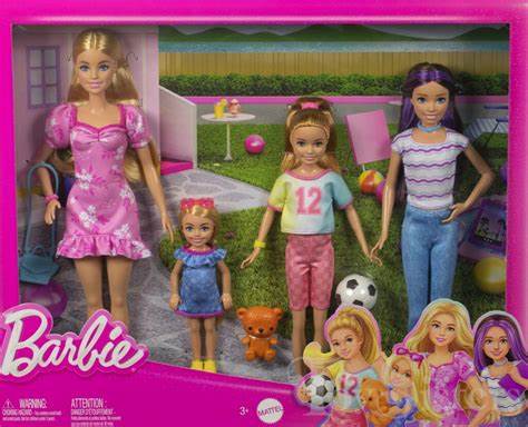 Barbie Sister Doll Set With Clothes & Accessories, Includes Barbie, Skipper, Stacie, & Chelsea
