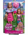 Barbie & Stacie Doll Set with 2 Pet Dogs & Accessories, Dolls with Blonde Hair & Blue Eyes, Summer Clothes