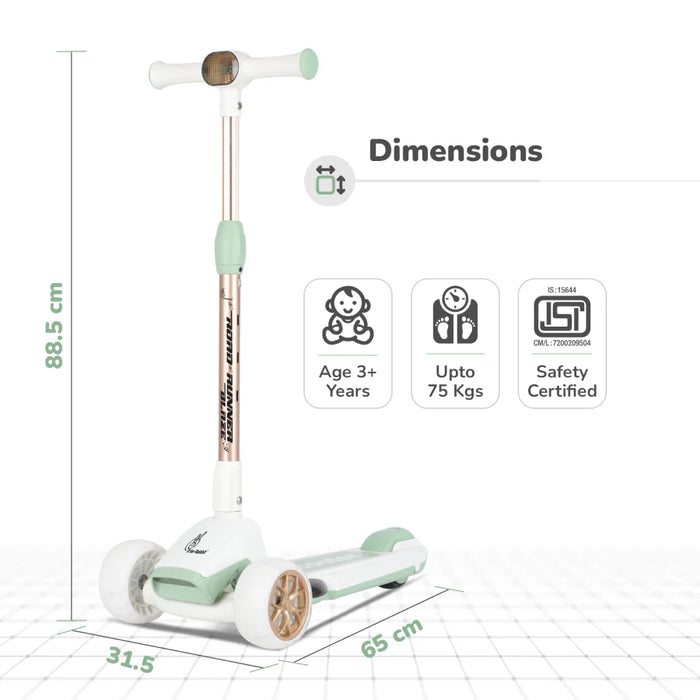 Road Runner Blaze Scooter For Kids With PU LED Wheels And LED lights