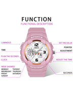 Spiky Analouge & Digital Sporty Watch – Pink