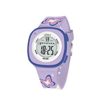 Spiky Rectangle Multi Functional Sports Digital Watch Unique Design Pattern Strap – Purple