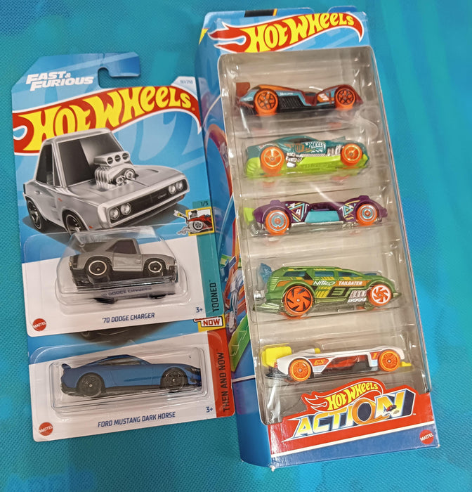 Hot Wheels Mainline Cars + HW 5 car Set (Combo C)