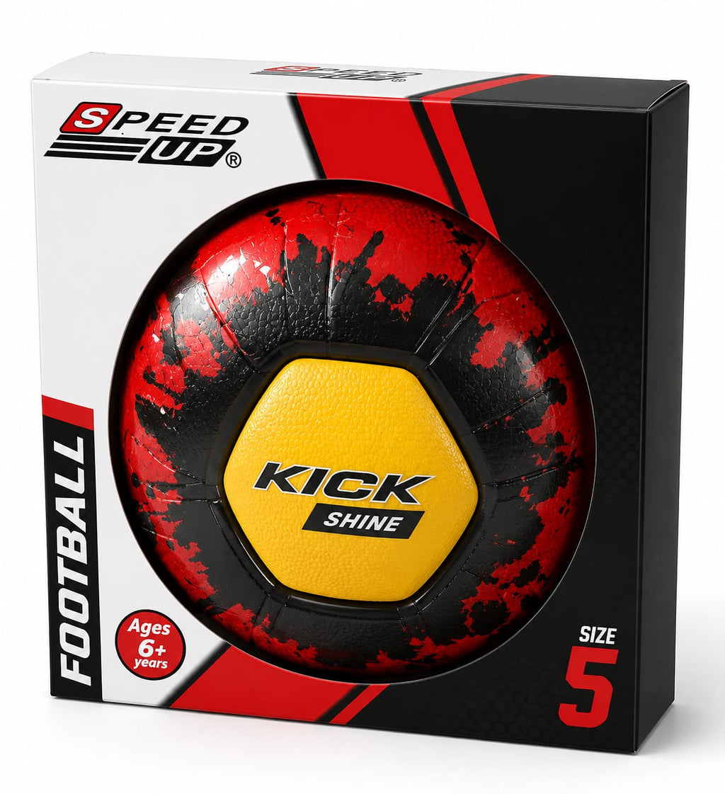 SPEED-UP Kick Shine Football Size 5 for Men & Women (Red, Size 5)