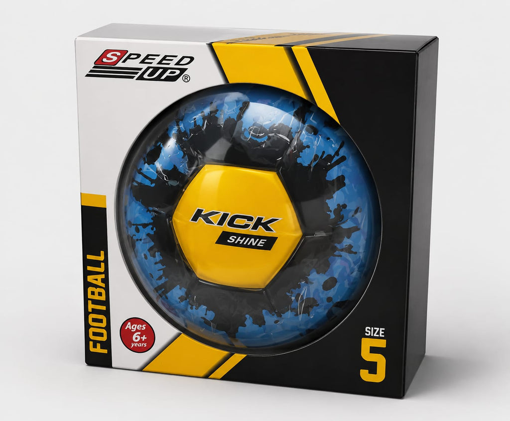 SPEED-UP Kick Shine Football Size 5 for Men & Women (Yellow, Size 5)