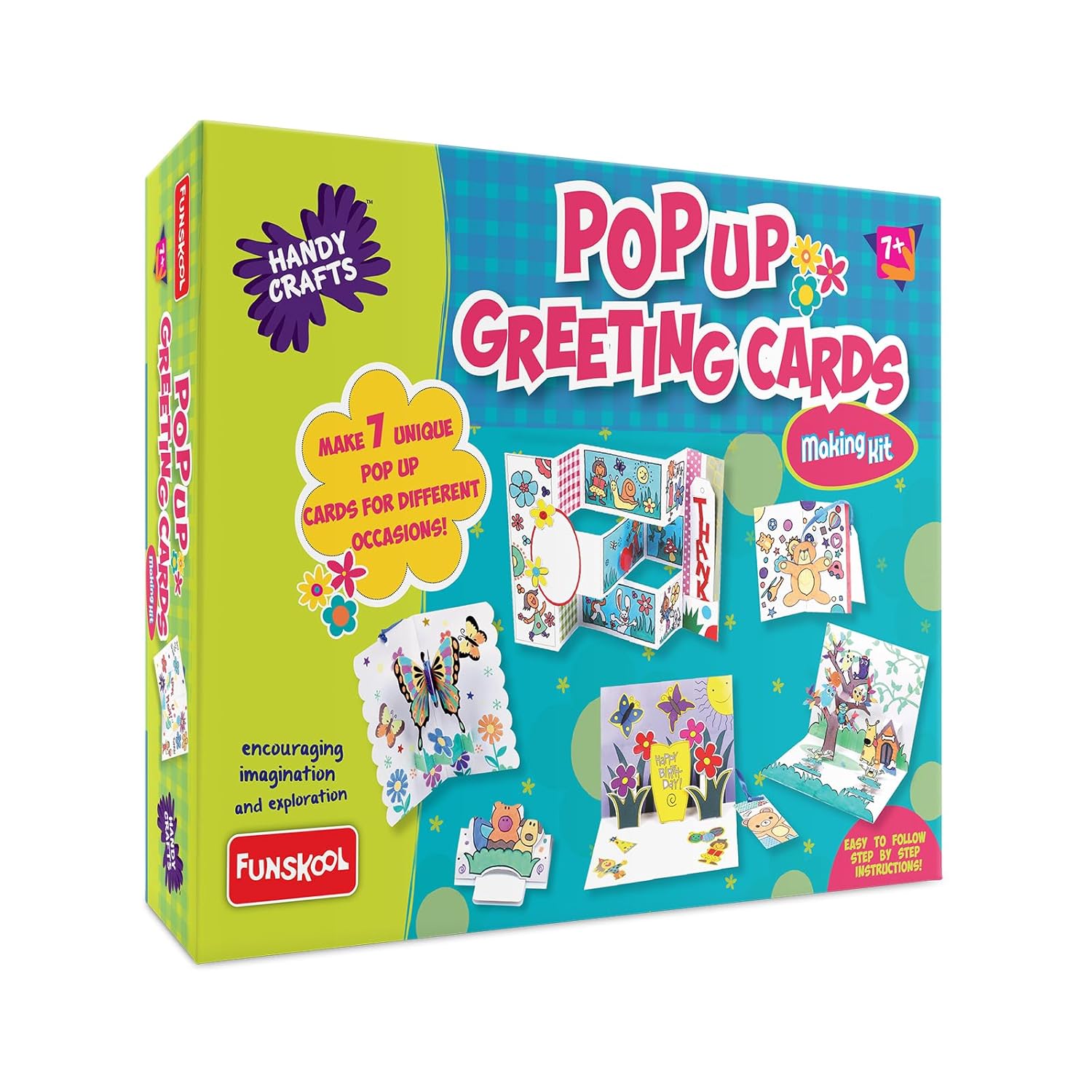 Funskool Paper Handycrafts Pop Up Greeting Cards , Diy Greeting Cards , Make Your Own 3D Greeting Cards , 7 Years +,Multicolor