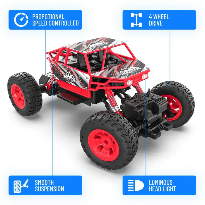 Duster 4x4 All Wheel Drive Remote Control Monster Truck - Offroad Monster Truck, 50m+ Remote Control Range, Smooth Suspension, BIS Complaint Material, 2500 mAh Rechargeable Battery, Luminous Headlights