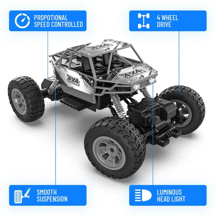 Duster 4x4 All Wheel Drive Remote Control Monster Truck - Offroad Monster Truck, 50m+ Remote Control Range, Smooth Suspension, BIS Complaint Material, 2500 mAh Rechargeable Battery, Luminous Headlights