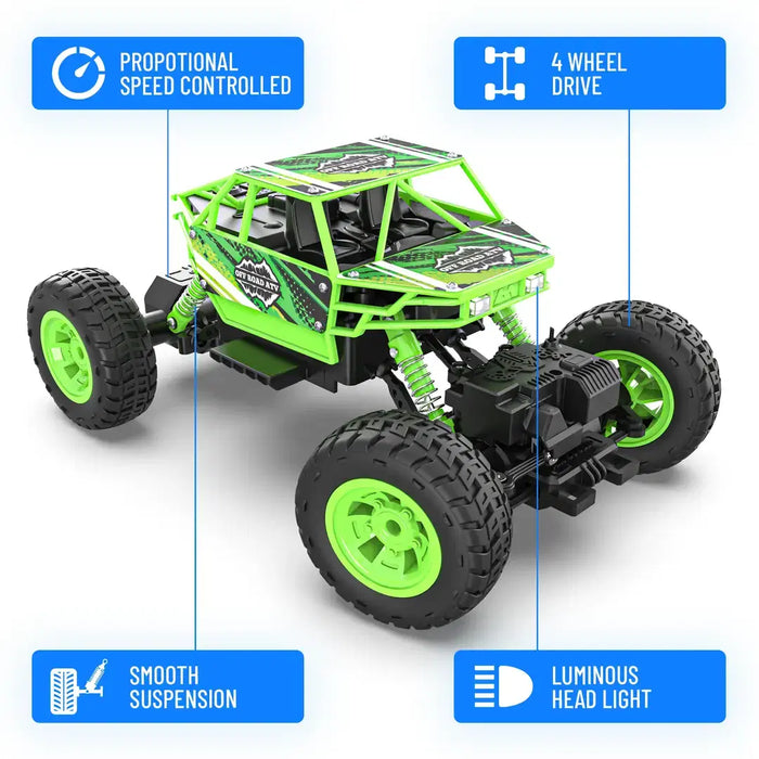 Duster 4x4 All Wheel Drive Remote Control Monster Truck - Offroad Monster Truck, 50m+ Remote Control Range, Smooth Suspension, BIS Complaint Material, 2500 mAh Rechargeable Battery, Luminous Headlights