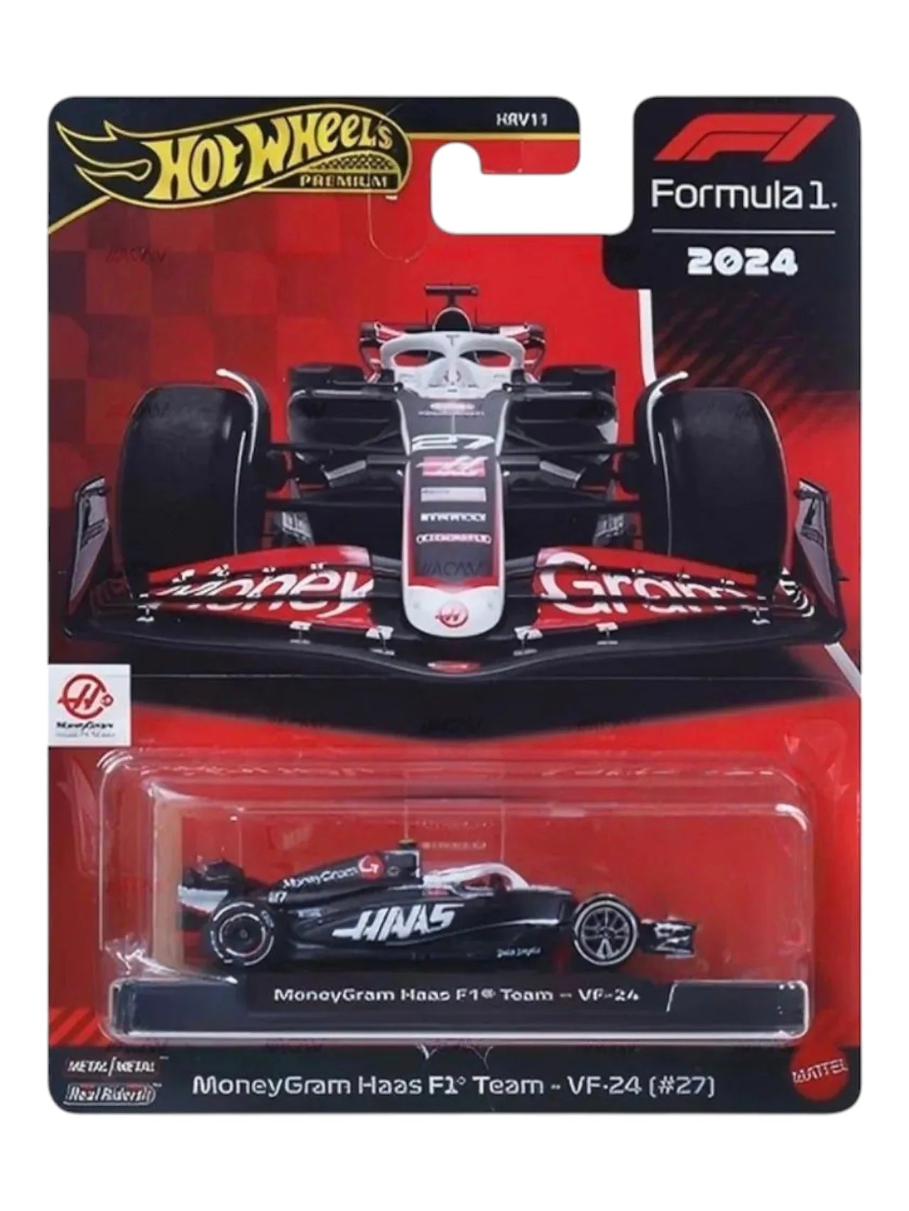 HotWheels Formula 1 2024 MoneyGram Haas F1 Team - VF-24 (#27) Imported Premium 1:64 Scale