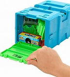 Hot Wheels Track Set And Toy Car, 10 Toxic-themed Track Building Pieces With Storage Box