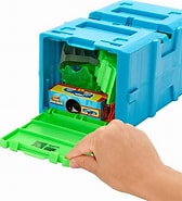 Hot Wheels Track Set And Toy Car, 10 Toxic-themed Track Building Pieces With Storage Box